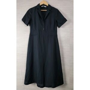 Zara | Dresses | Zara Dress Womens Large Black Satin Wrap Shirt Mini Long  Sleeve V Neck Collared | Poshmark